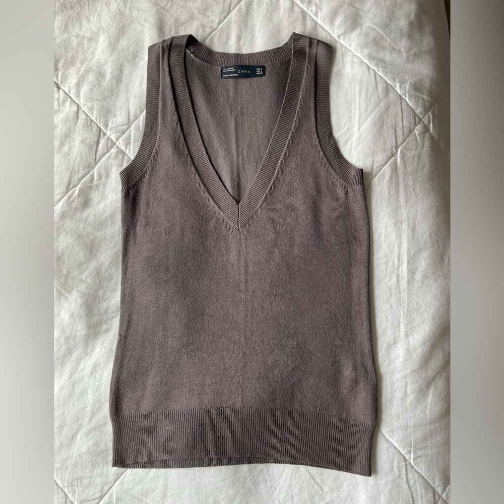 Zara Cool Gray Sweater Vest